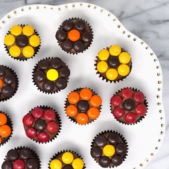 Fall Daisy Mini Cupcakes