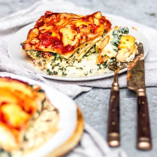 Vegan Spinach Ricotta Lasagne