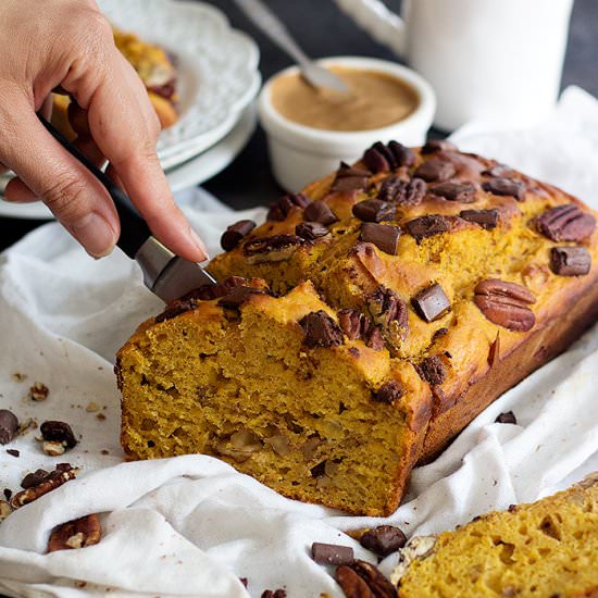 Healthy Pumpkin Banana Bread