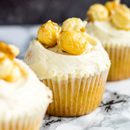 Toffee Popcorn Cupcakes
