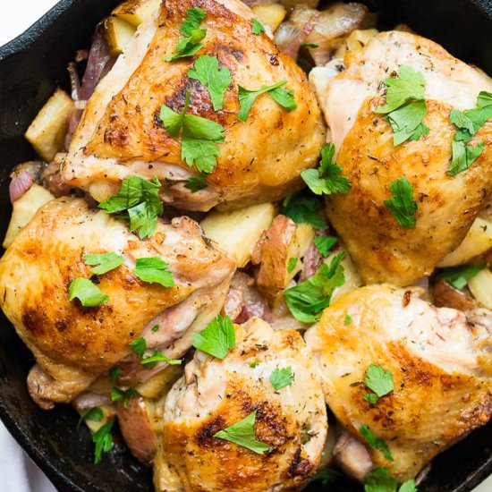 Crispy Lemon Thyme Chicken Thighs