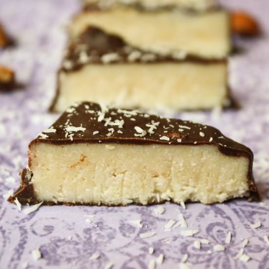 Paleo Raw Almond Joy Mounds Bars