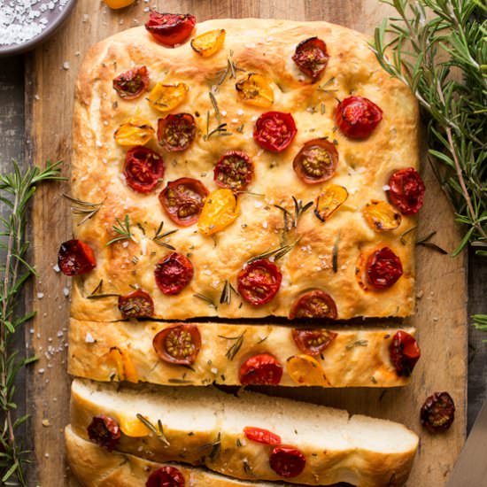 Focaccia with Tomatoes and Rosemary