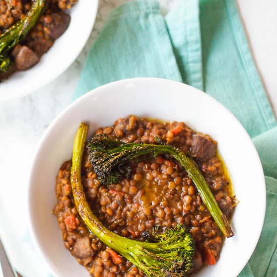 Creamy Lentils & Roasted Broccolini
