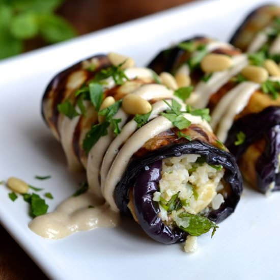 Couscous Eggplant Rolls
