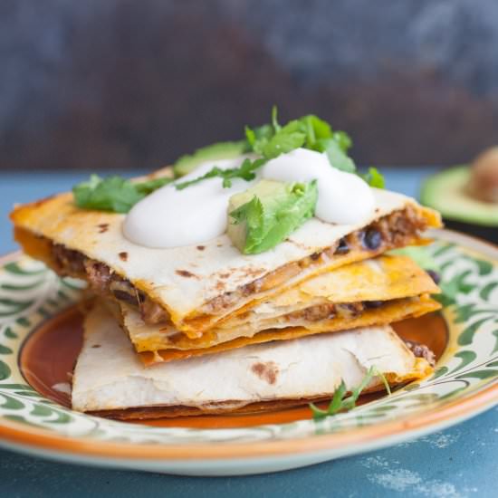 Three Chile Quesadillas