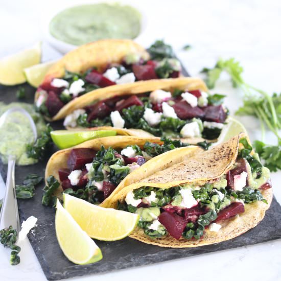 Beet and Kale Tacos