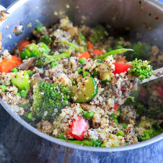 Veggie Loaded Quinoa Fried “Rice”