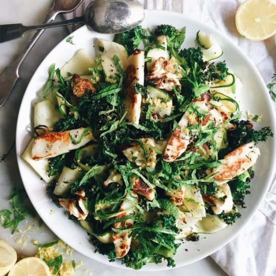 Cauliflower, Haloumi and Kale Salad