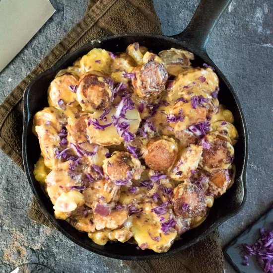 Cheesy Kielbasa and Potato Skillet