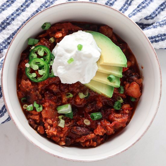 Chipotle Turkey Three Bean Chili
