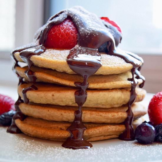 Vegan Chocolate Espresso Pancakes