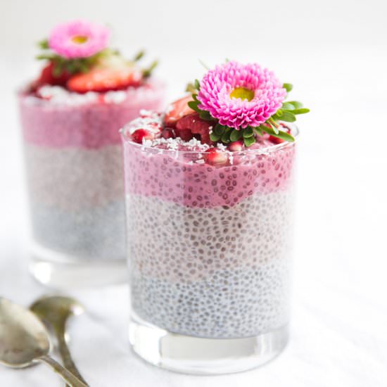 Triple Layer Chia Pudding Cups