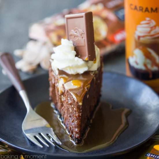 Chocolate Caramel Chip Cheesecake