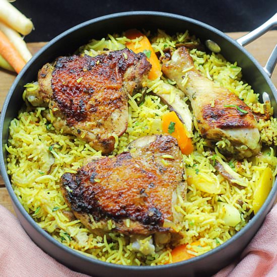 Mushroom and Tumeric Rice