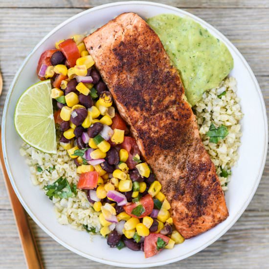 Spicy Salmon Burrito Bowl