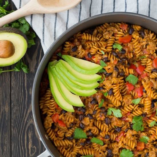 One Pot Healthy Taco Pasta