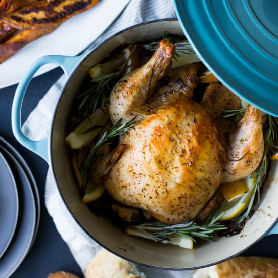 Lemon Herb Butter Roasted Chicken