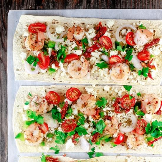 Mediterranean Shrimp Flatbread