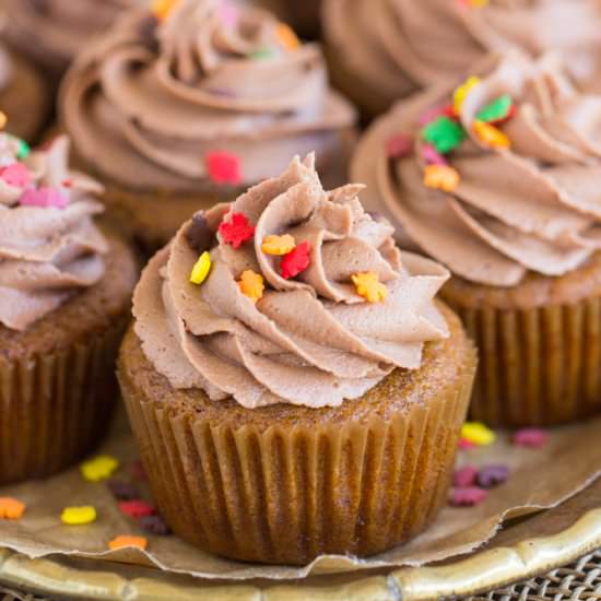 Nutella Pumpkin Cupcakes