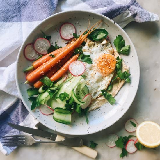 Hummus and Honey Sesame Carrots
