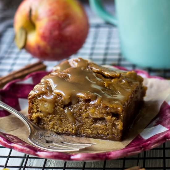 Caramel Glazed Apple Butter Blondie
