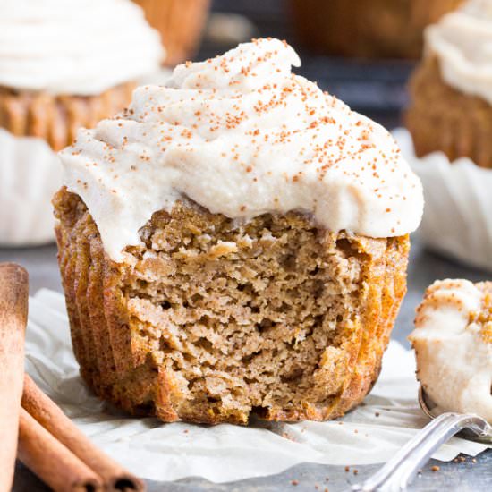 Pumpkin Cupcakes w/ Maple Frosting