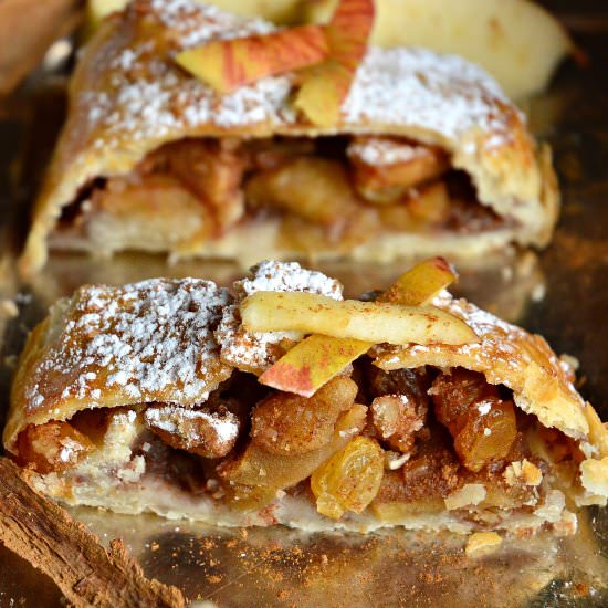 Pie Crust Apple Strudel