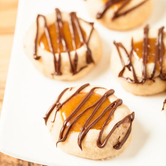 Twix Thumbprint Cookies