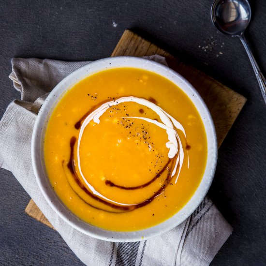 Pumpkin Sweetcorn Soup