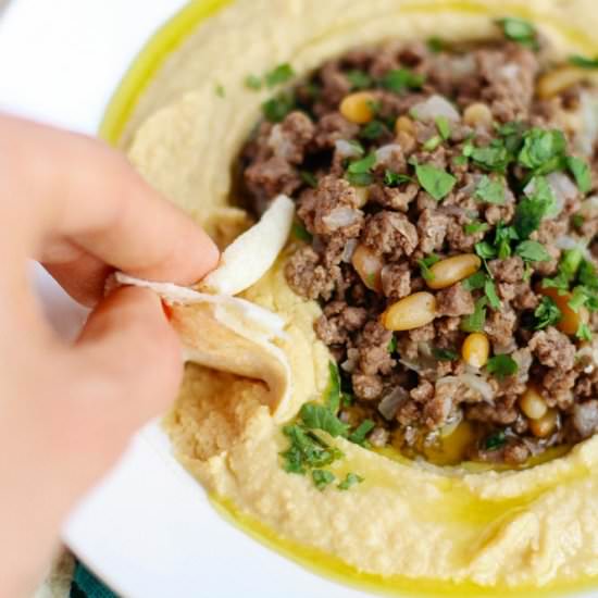 Lebanese Hummus with Ground Beef