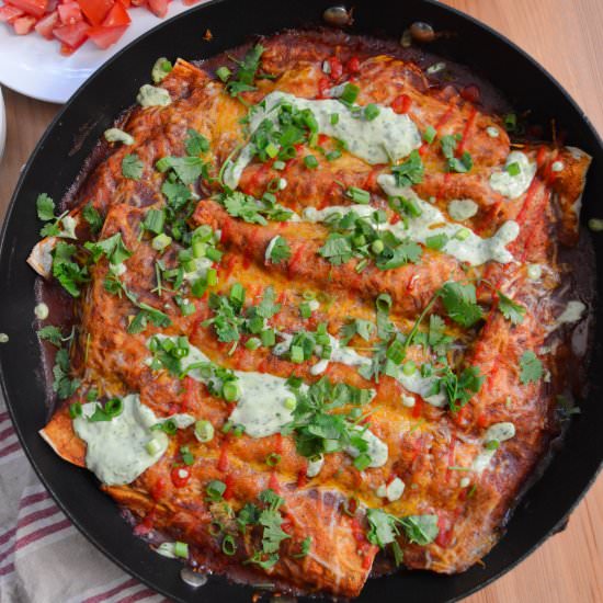 Butternut and Black Bean Enchiladas