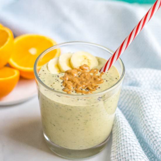 PB banana spinach smoothie