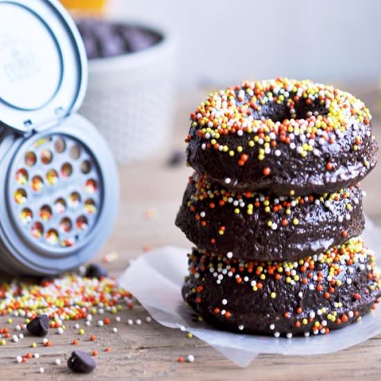 Chocolate Maple Zucchini Donuts