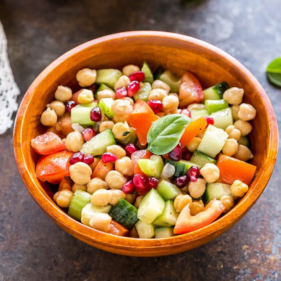 Chickpea Tomato Cucumber Salad