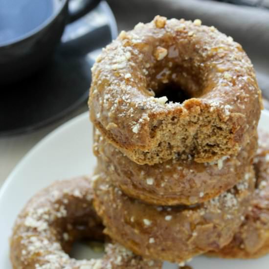 Baked Maple Pecan Latte Donuts