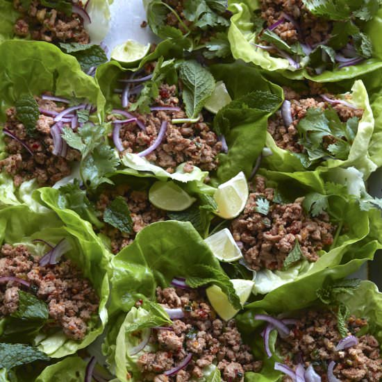 Turkey Larb Lettuce Wraps