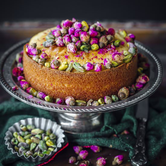 Rosewater Semolina Cake