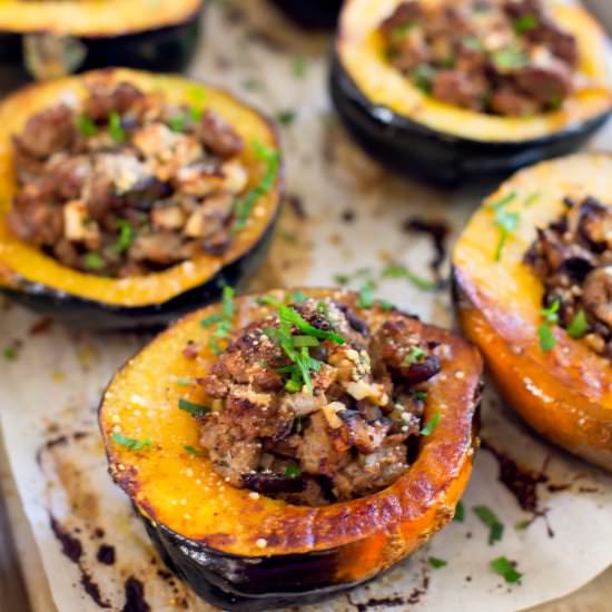 Sausage Stuffed Acorn Squash