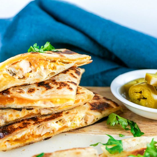 Jalapeno Popper Quesadillas