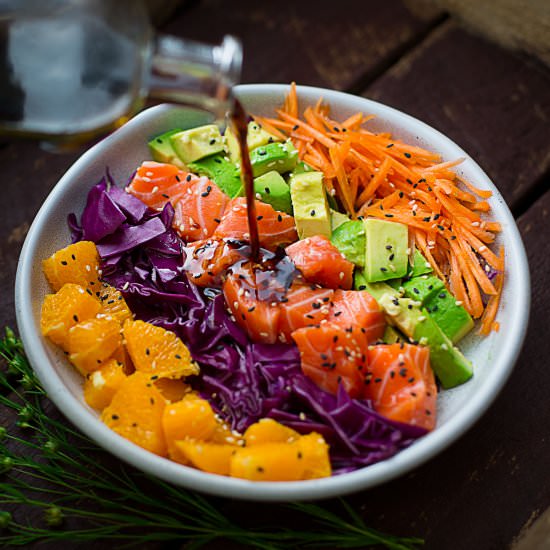 Rainbow Salmon Salad Bowl