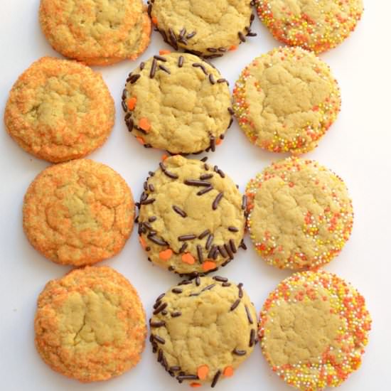 Soft Pumpkin Cookies with Sprinkles