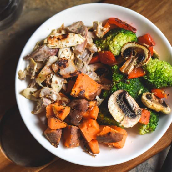 Simple Sweet Potato Chicken Lunch