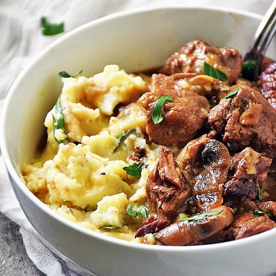 Slow Cooker Beef Tips and Gravy