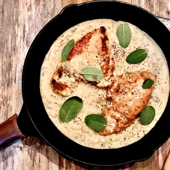 Chicken in a White Wine Cream Sauce