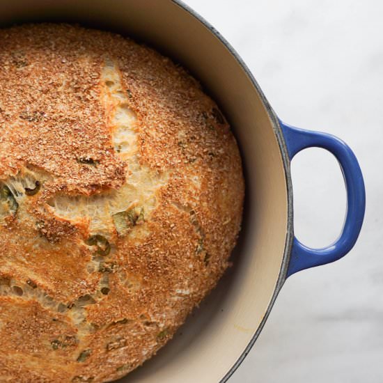 No Knead Scallion Bread