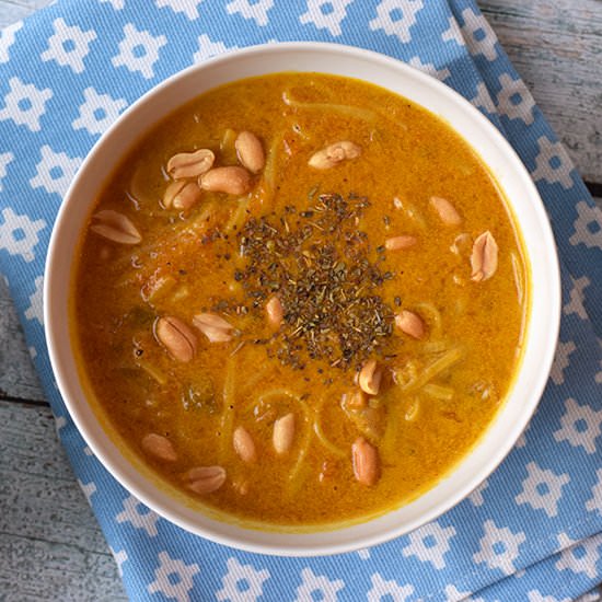 Pumpkin noodle soup