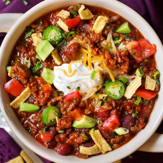 Beef and Bean Slow Cooker Chili