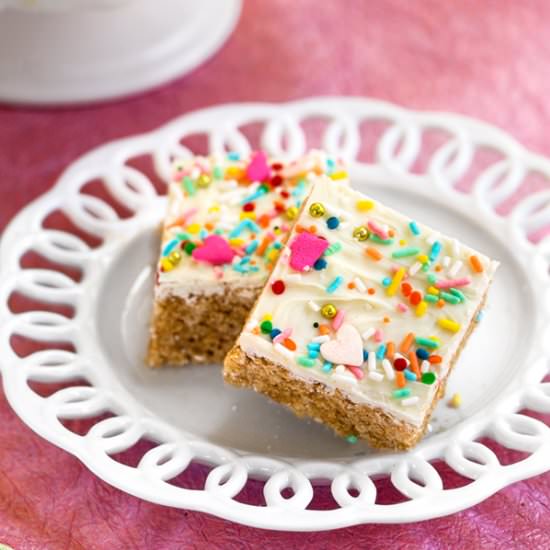 No-Bake Birthday Cake Rice Treats