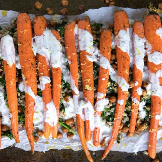 Roasted Carrots with Farro